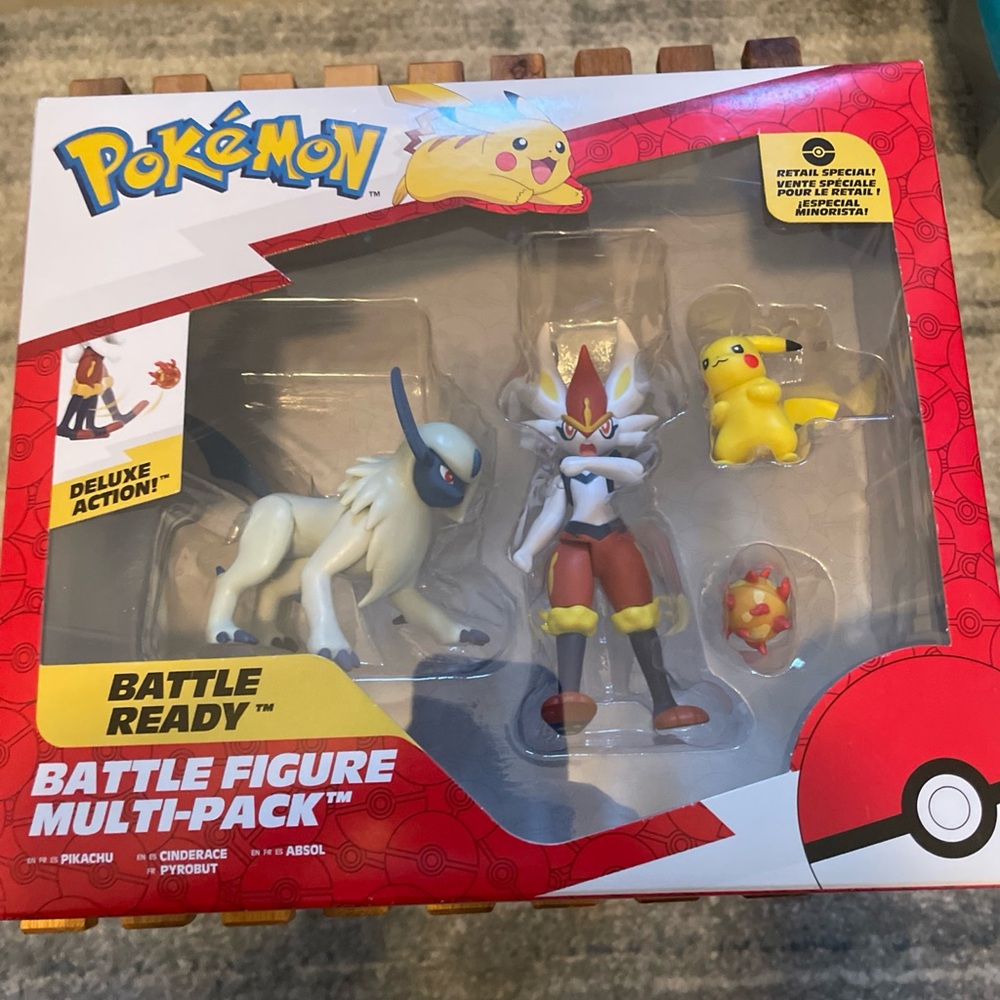 Pokemon Battle Figure Multipack - Pikachu, Absol, Pyrobut, & Cinderace